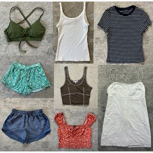 8 Pcs Clothing Bundle Women Size S Lot Nike H&M Wild Fable White Mini Dress